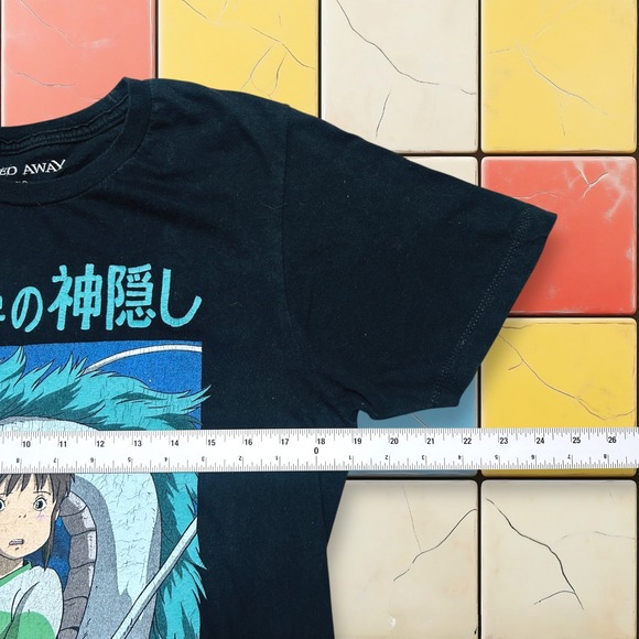 Vintage Y2K Spirited Away Studio Ghibli Anime Tee Bioworld Black Japan Shirt‎ M - Picture 4 of 12